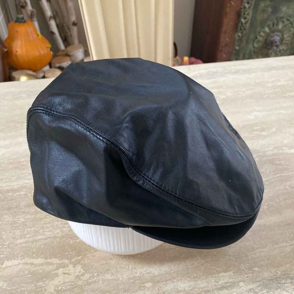 Leather Mens Cap Hat size M/L